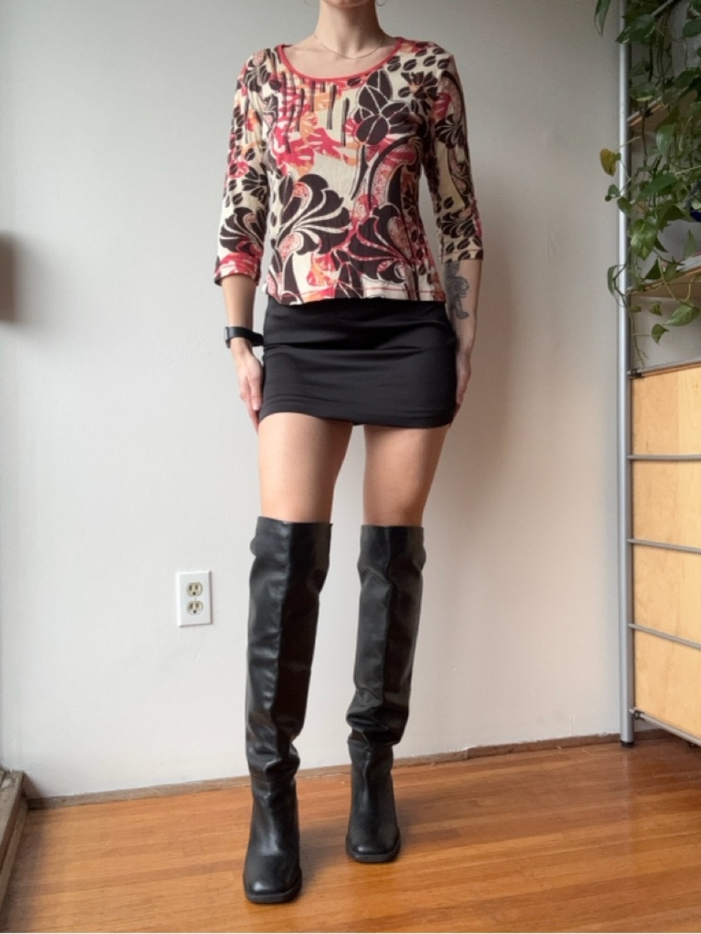 Olsen Y2K cream Floral Pattern Top